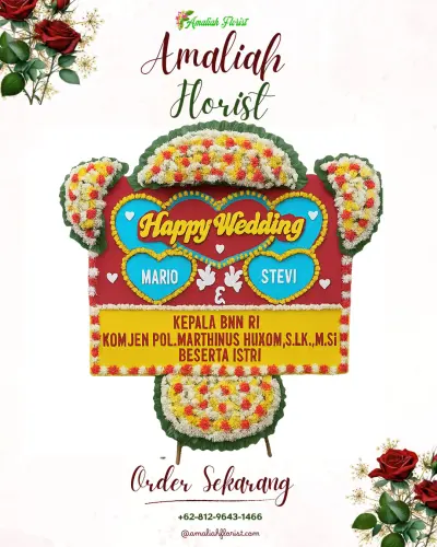 Karangan Papan Bunga Pernikahan di Mulyoagung
